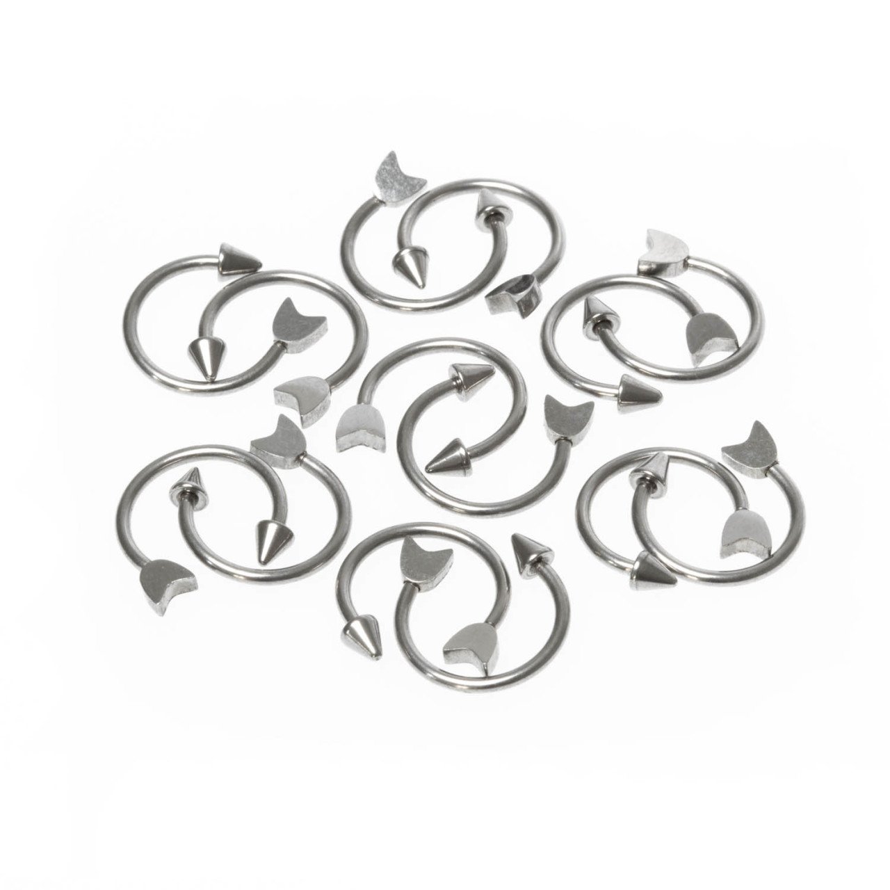 Toptan 316L Çelik Piercing Septum Smiley Ok Boy: 1.2x10x3mm