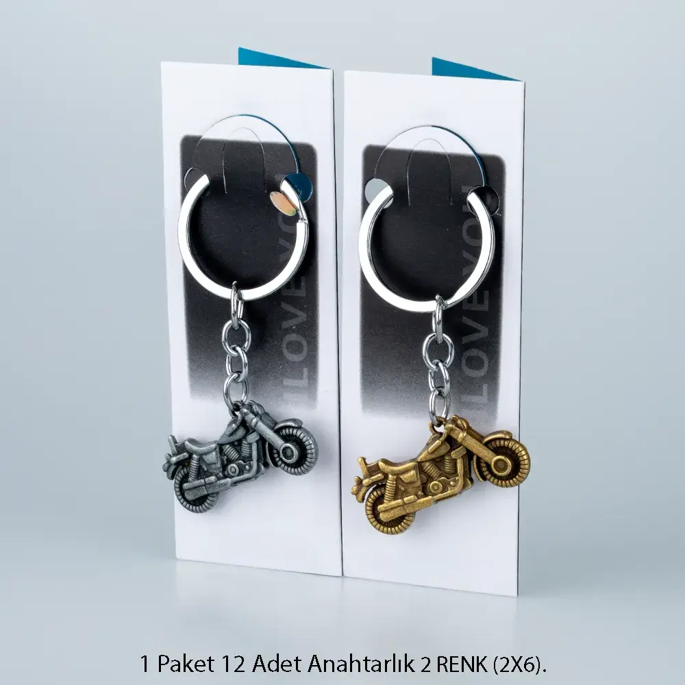 Toptan Anahtarlık Seti Metal Motosiklet 12'li Paket