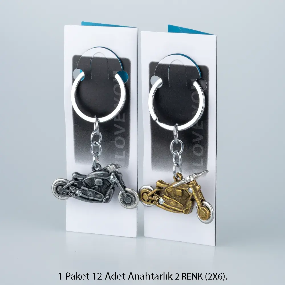 Toptan Anahtarlık Seti Metal Motosiklet 12'li Paket