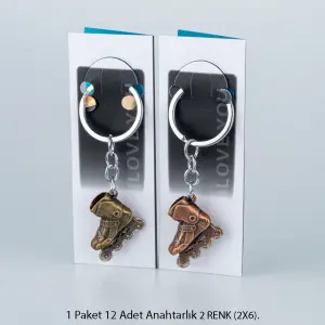 Toptan Anahtarlık Seti Metal Paten 12'li Paket