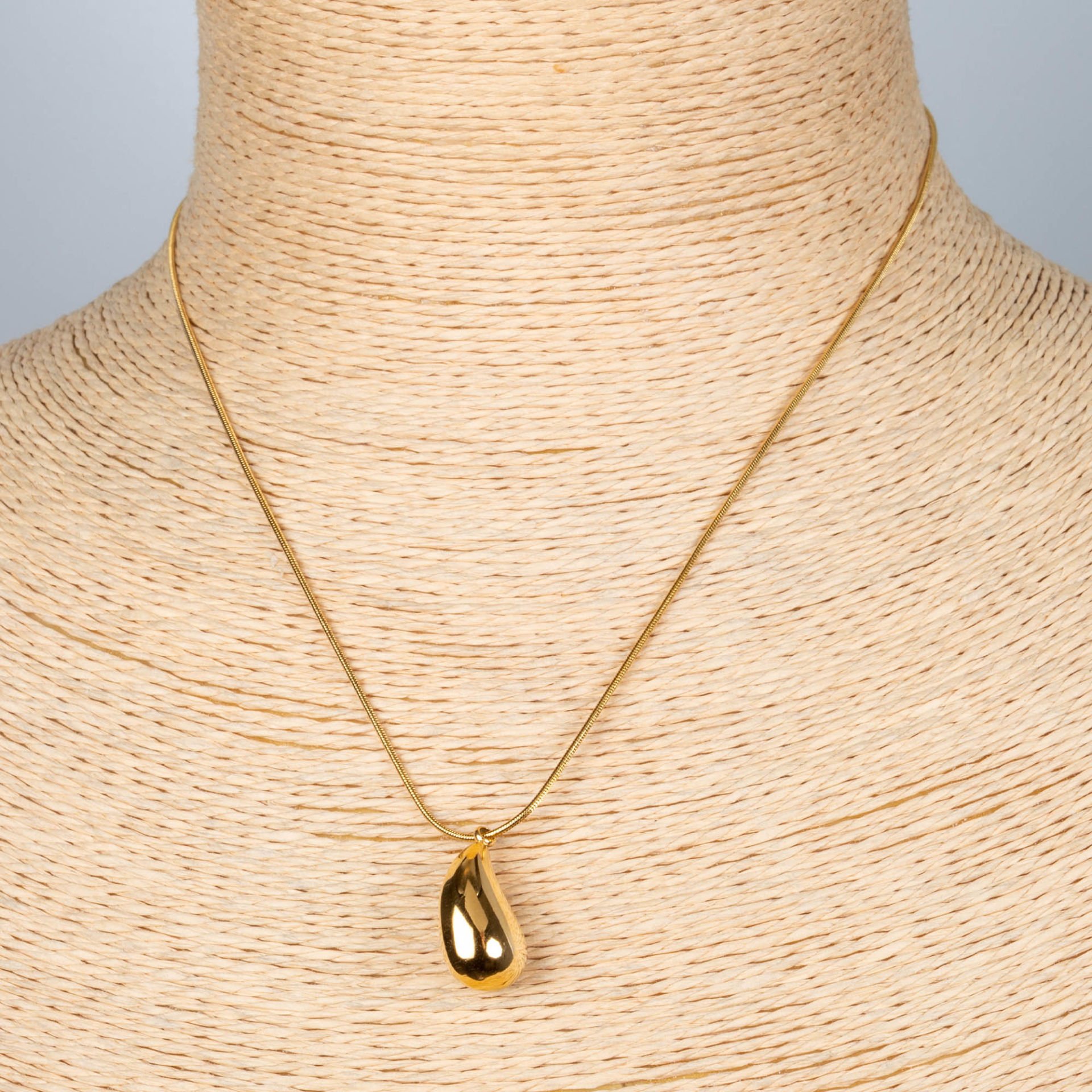 Çelik Damla Kolye  Zincir 40cm 2 Renk Seçeneği Sarı