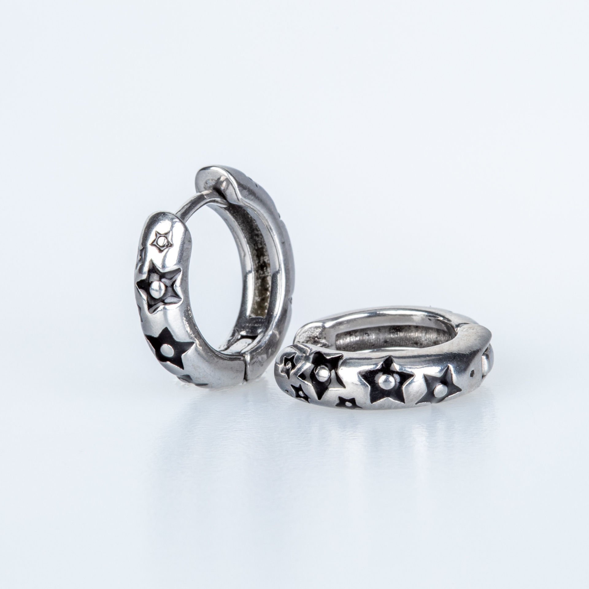 Steel Earring Gothic - Double