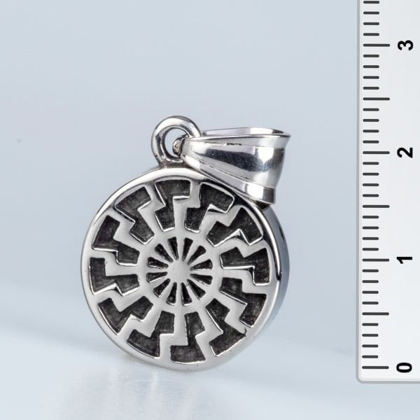 Kara Güneş Çelik Kolye Ucu