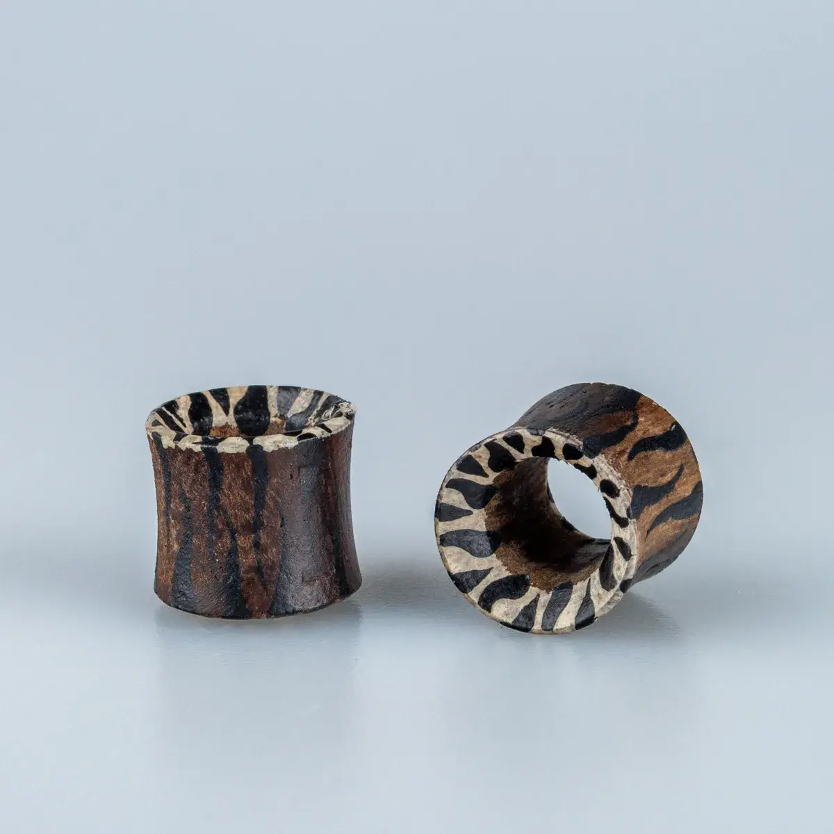 Toptan Organik Desenli Ahşap Tünel Piercing Çift 12mm Vos Etnik Takı