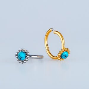 Piercing Çelik Halka Segment Doğal Taş
