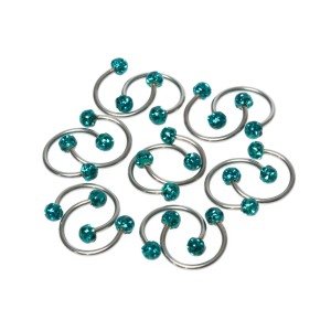 Toptan 316L Çelik Piercing Septum Smiley 3.5mm Şambala Top Boy: 1.2x10x3.5mm