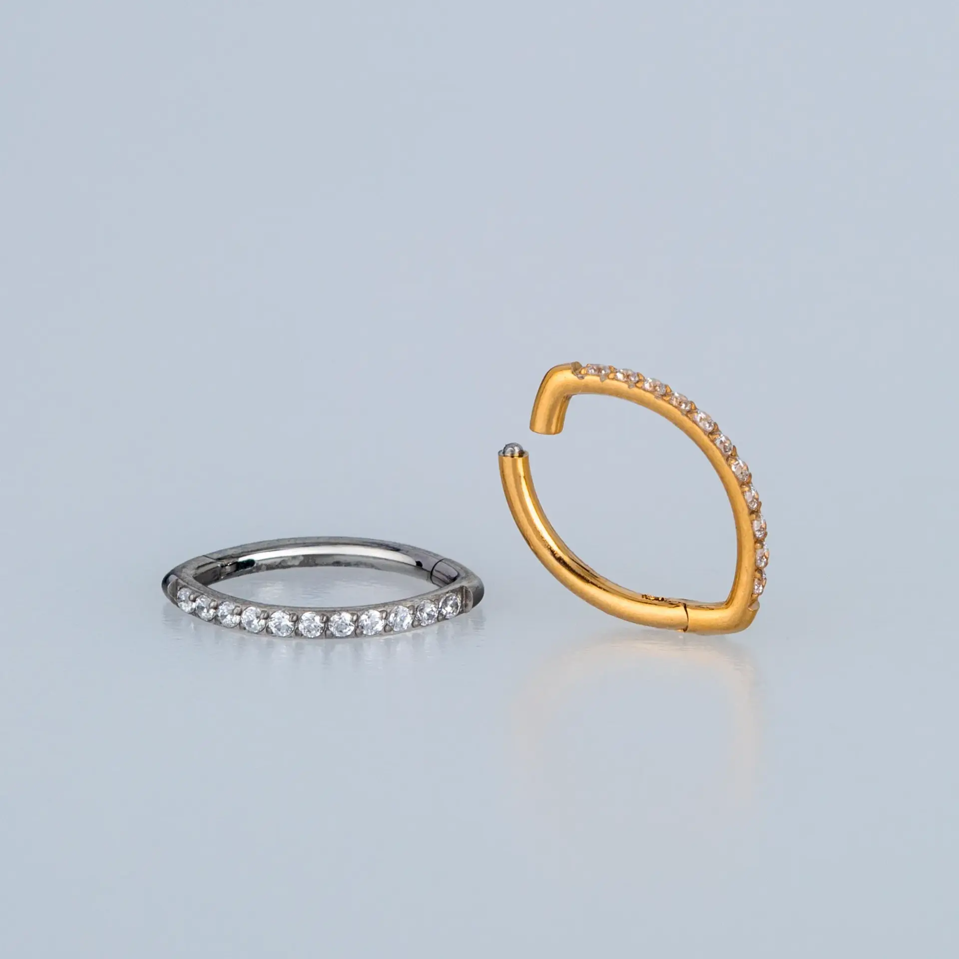 Piercing Titanyum Segment Elips Sarı 8mm