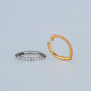 Piercing Titanyum Segment Elips Sarı 8mm