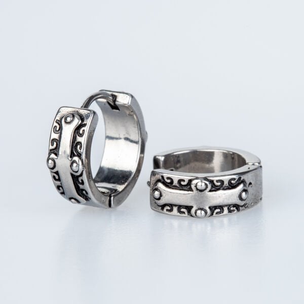 Steel Earring Gothic - Double