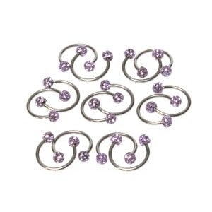 Toptan 316L Çelik Piercing Septum Smiley 3.5mm Şambala Top Boy: 1.2x10x3.5mm