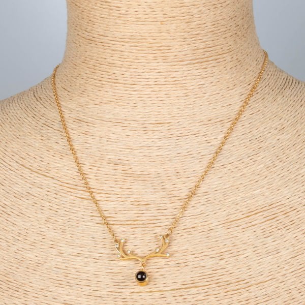 Çelik Geyik Kolye  Zincir 40cm