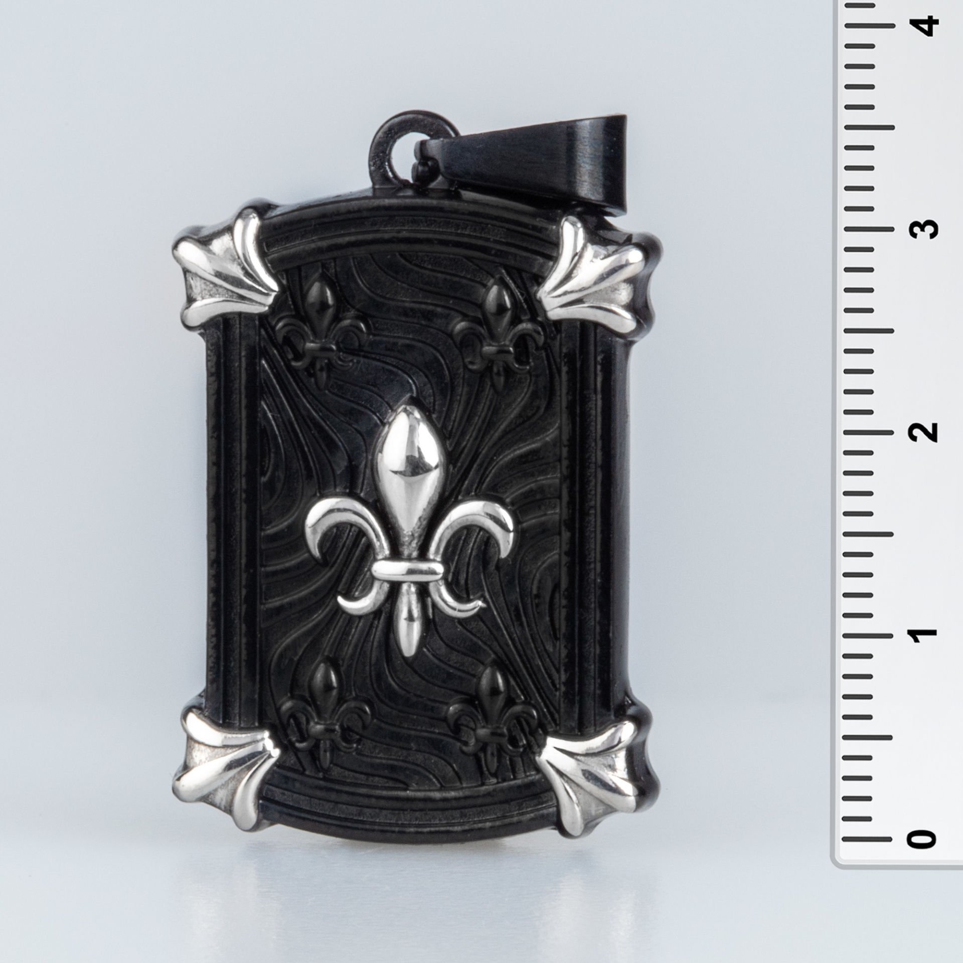 Fleur de lis Zambak Çiçeği Çelik Kolye Ucu