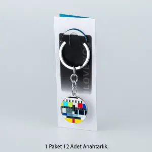 Toptan Anahtarlık Seti TV Test Deseni 12'li Paket
