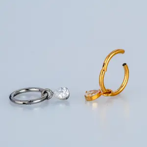 Piercing Titanyum Segment Halka Damla Taş
