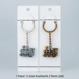 Toptan Anahtarlık Seti Nostaljik Tren 12'li Paket