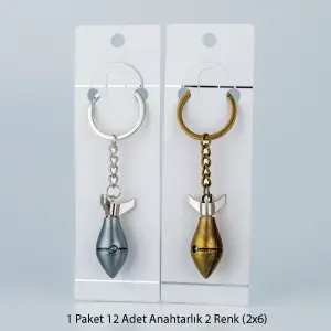 Toptan Anahtarlık Seti Metal Roket 12'li Paket