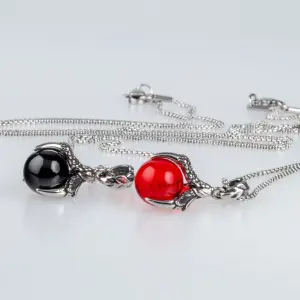 Toptan Doğal Taşlı Gotik Çelik Pençe Erkek Kolye - Vos Toptan