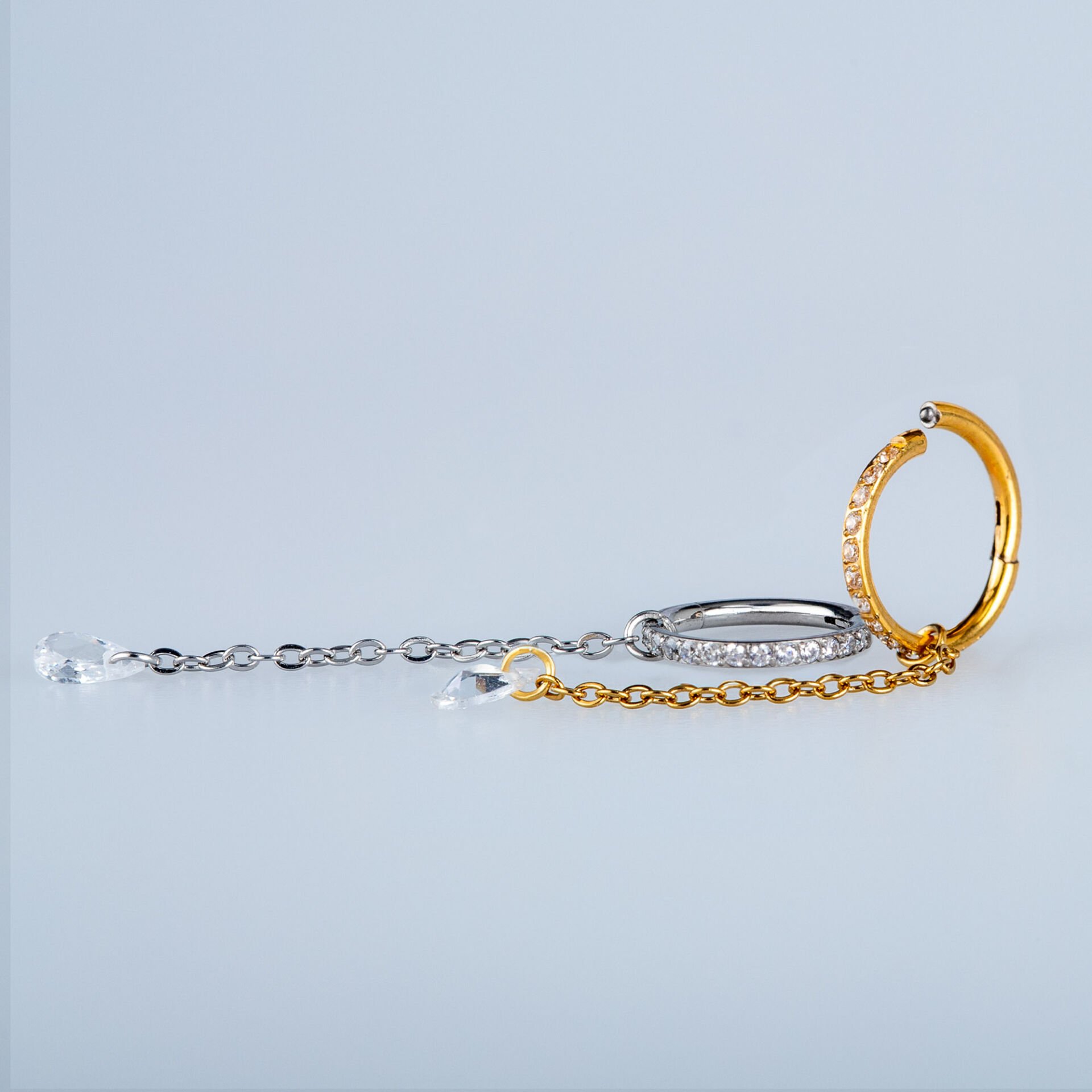Piercing Çelik Halka Segment Damla taş