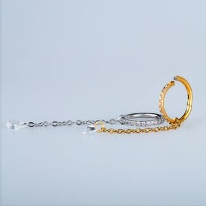 Piercing Çelik Halka Segment Damla taş