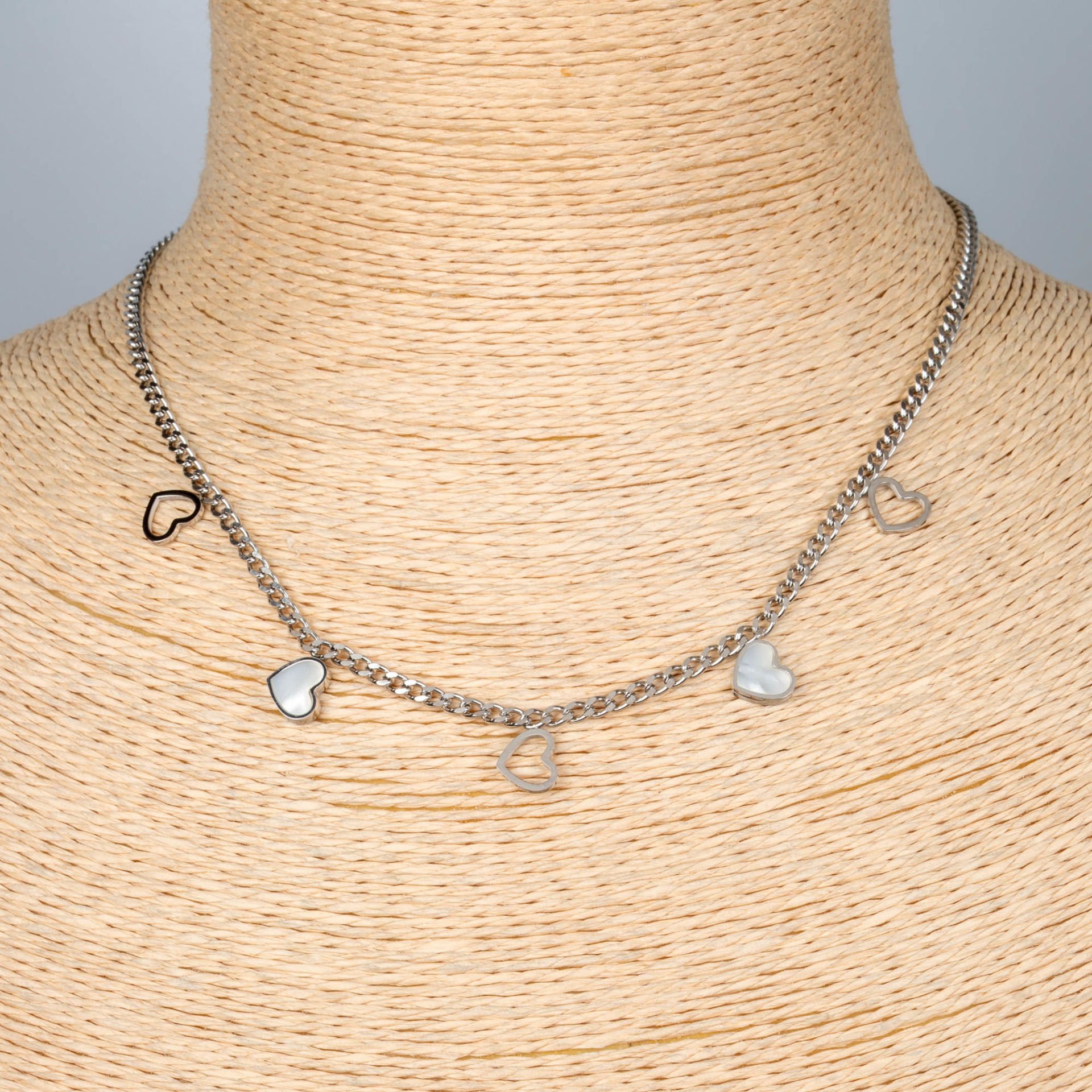 Steel Necklace Heart Chain 40cm