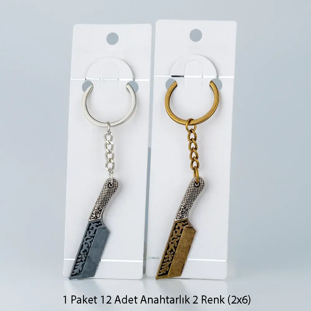Toptan Anahtarlık Seti Metal Satır 12'li Paket