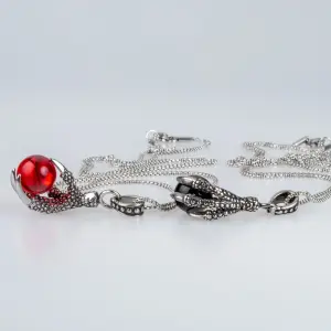 Toptan Doğal Taşlı Gotik Çelik Pençe Erkek Kolye