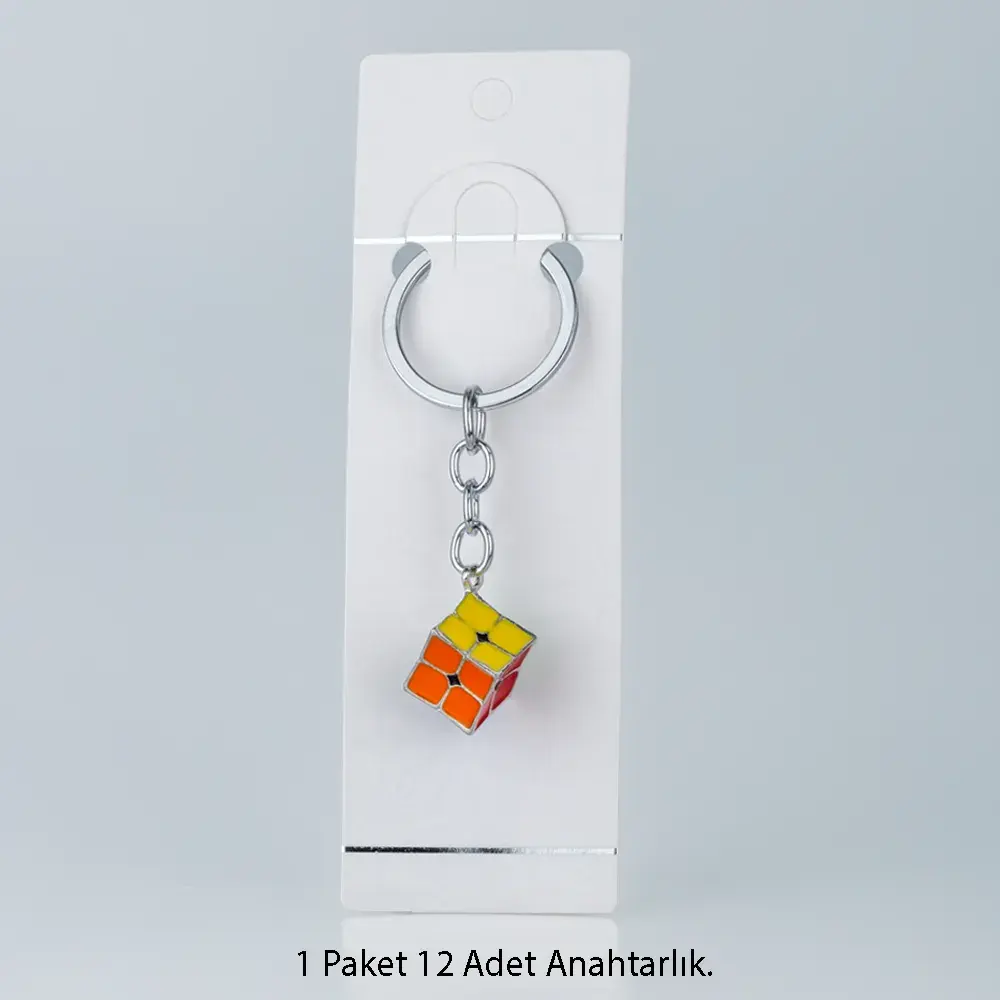 Toptan Anahtarlık Seti Metal Zeka Küpü 12'li Paket