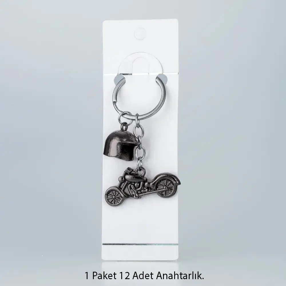 Toptan Anahtarlık Seti Kasklı Motosiklet 12'li Paket