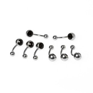 Toptan 316L Çelik Piercing Göbek Renli Taşlı İlk Delim 10mm. Renk 2