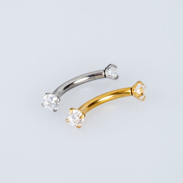 Piercing Kaş 2.5mm Taş Beyaz 8mm
