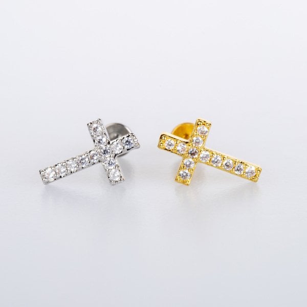Piercing Tragus Cross Yellow 8mm