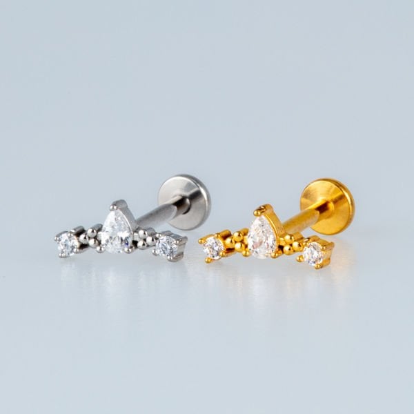 Piercing Çelik Tragus Damla Taş