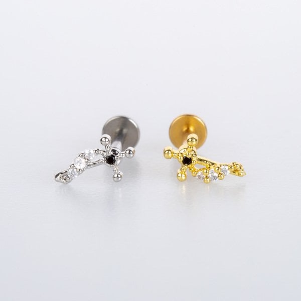 Piercing Tragus Cross Yellow 8mm