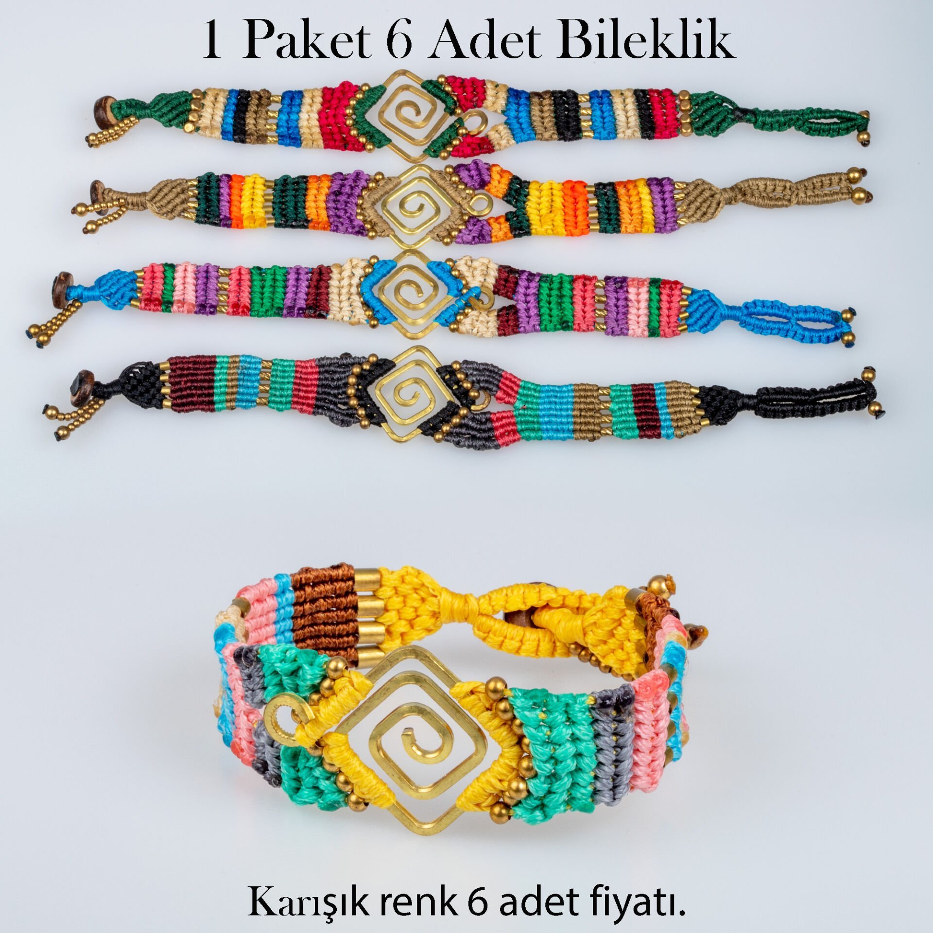 Makrome Bileklik 1 Paket 6 Adet