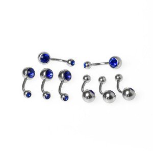 Toptan 316L Çelik Piercing Göbek Taşlı İlk Delim Renk 10