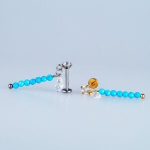 Piercing Çelik Labret Sallantılı Helix Kıkırdak Sarı