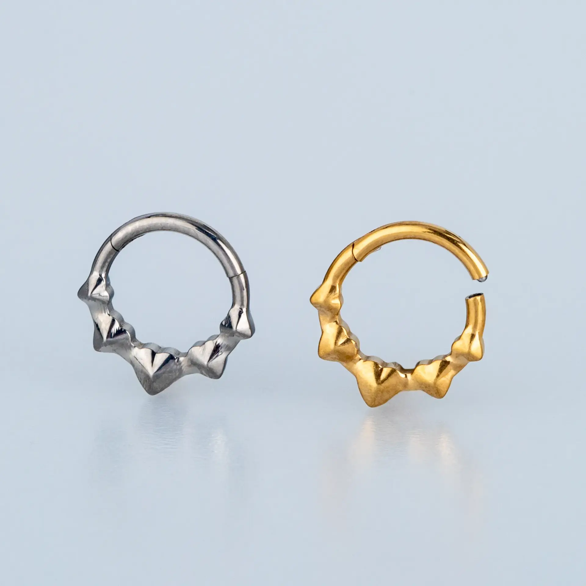 Piercing Titanyum Segment Halka kalp Sarı 8mm