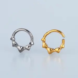 Piercing Titanyum Segment Halka kalp Sarı 8mm