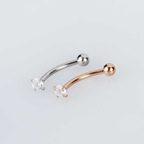 Piercing Kaş 3mm Taş Beyaz 8mm