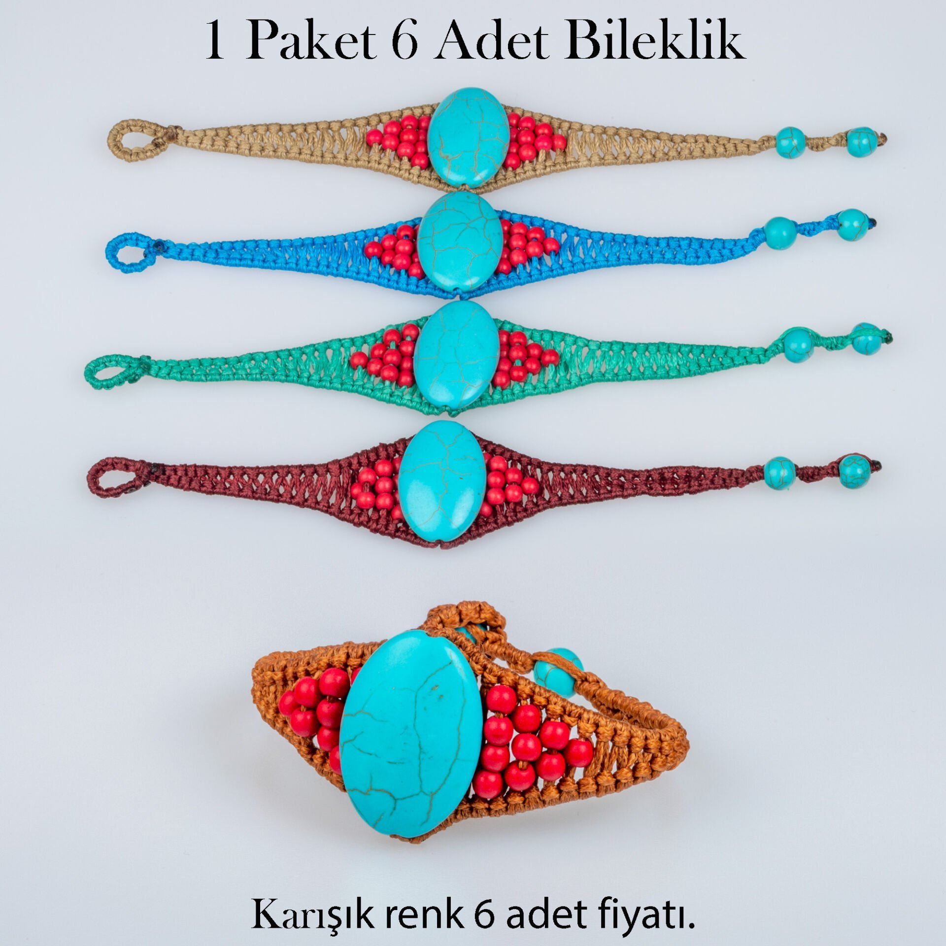 Makrome Bileklik 1 Paket 6 Adet