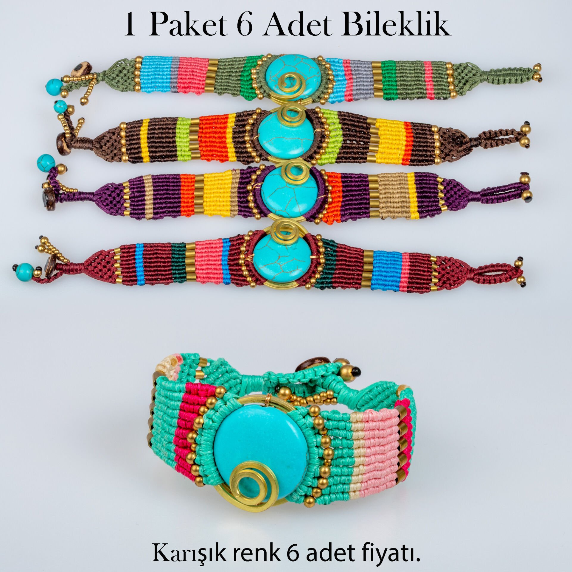 Makrome Bileklik 1 Paket 6 Adet