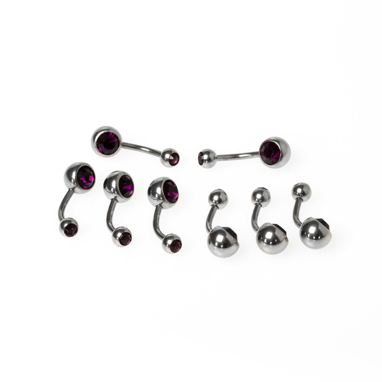 Toptan 316L Çelik Piercing Göbek Taşlı İlk Delim Renk 12