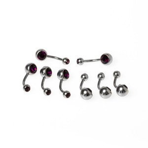 Toptan 316L Çelik Piercing Göbek Taşlı İlk Delim Renk 12