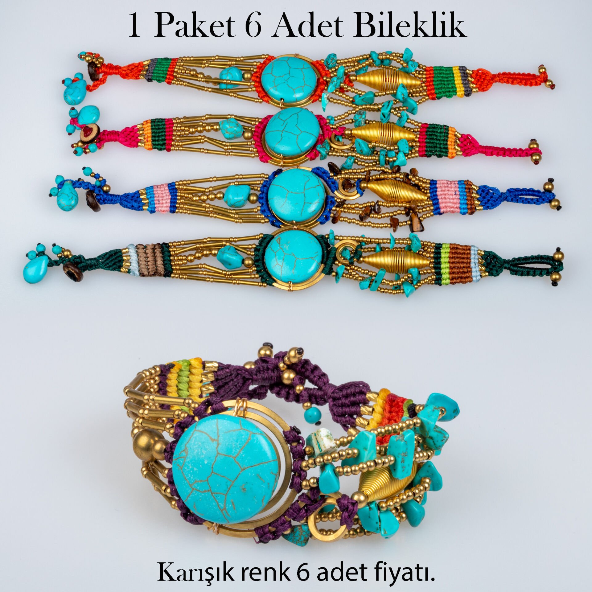 Makrome Bileklik 1 Paket 6 Adet