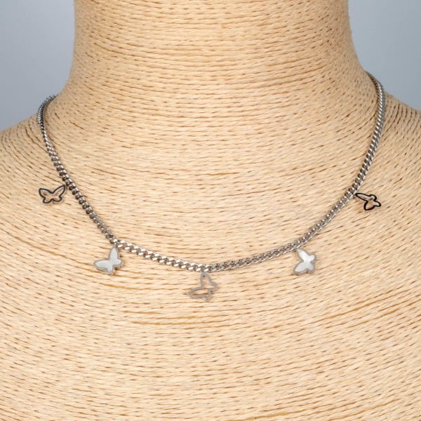 Steel Necklace Butterfly Chain 40cm