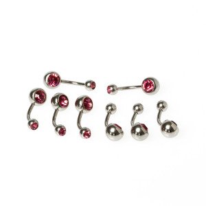 Toptan 316L Çelik Piercing Göbek Taşlı İlk Delim Renk 13
