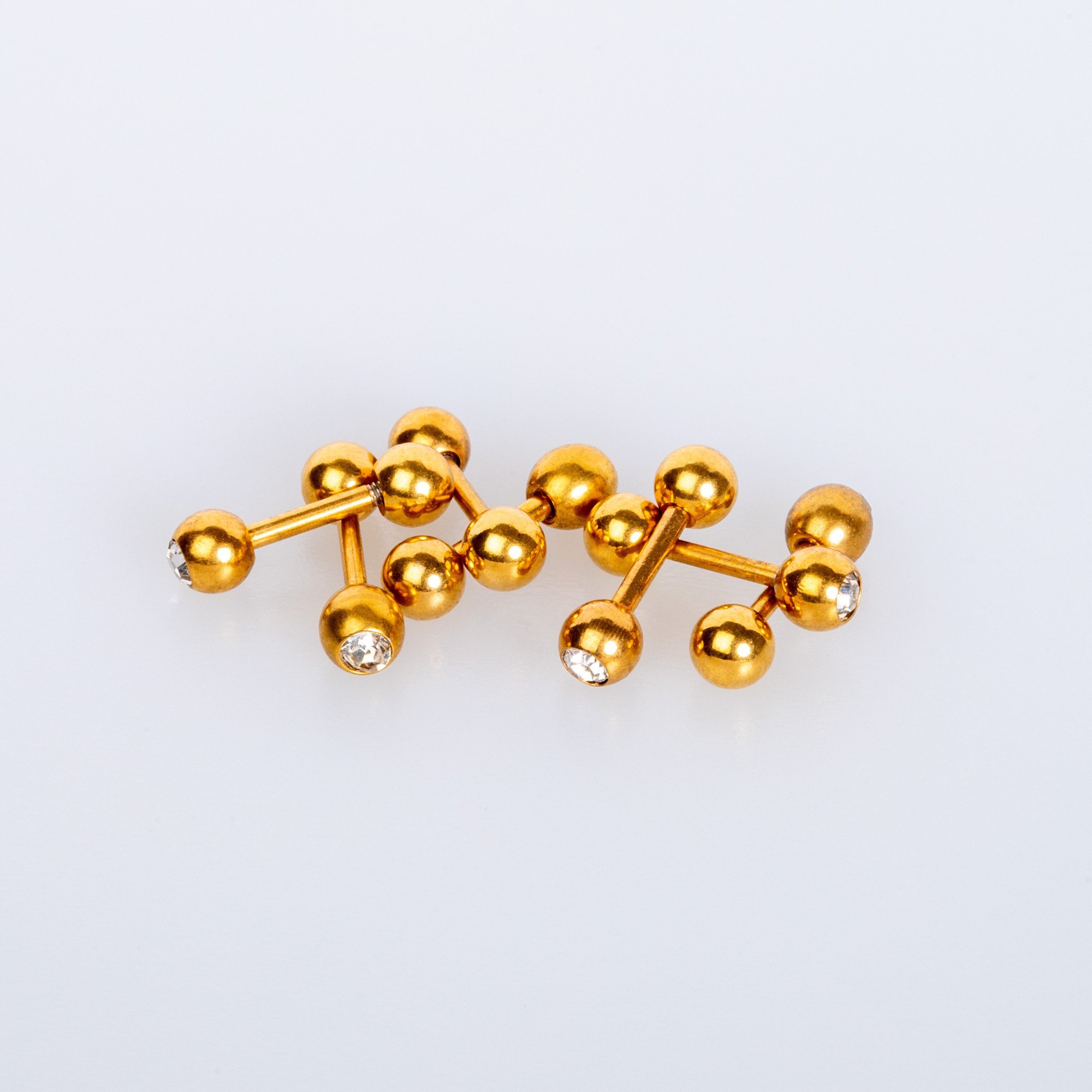 Piercing Göğüs 4mm Taşlı Top