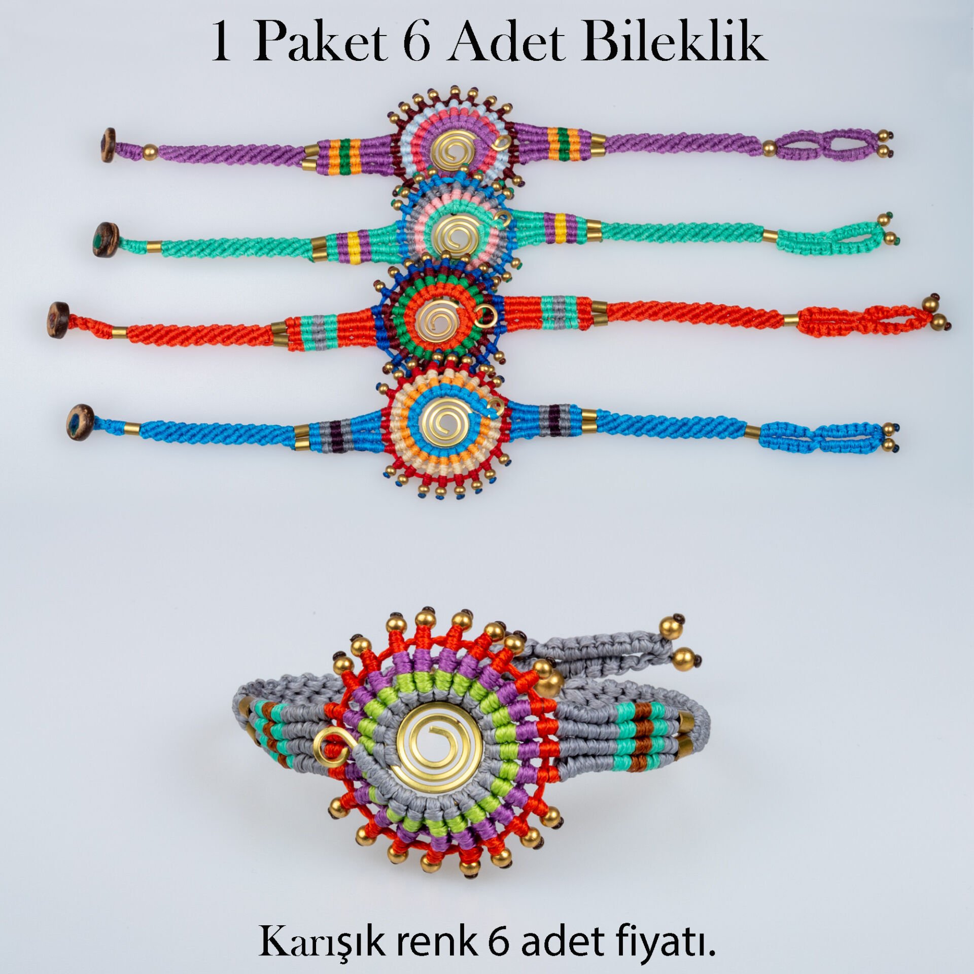 Makrome Bileklik 1 Paket 6 Adet