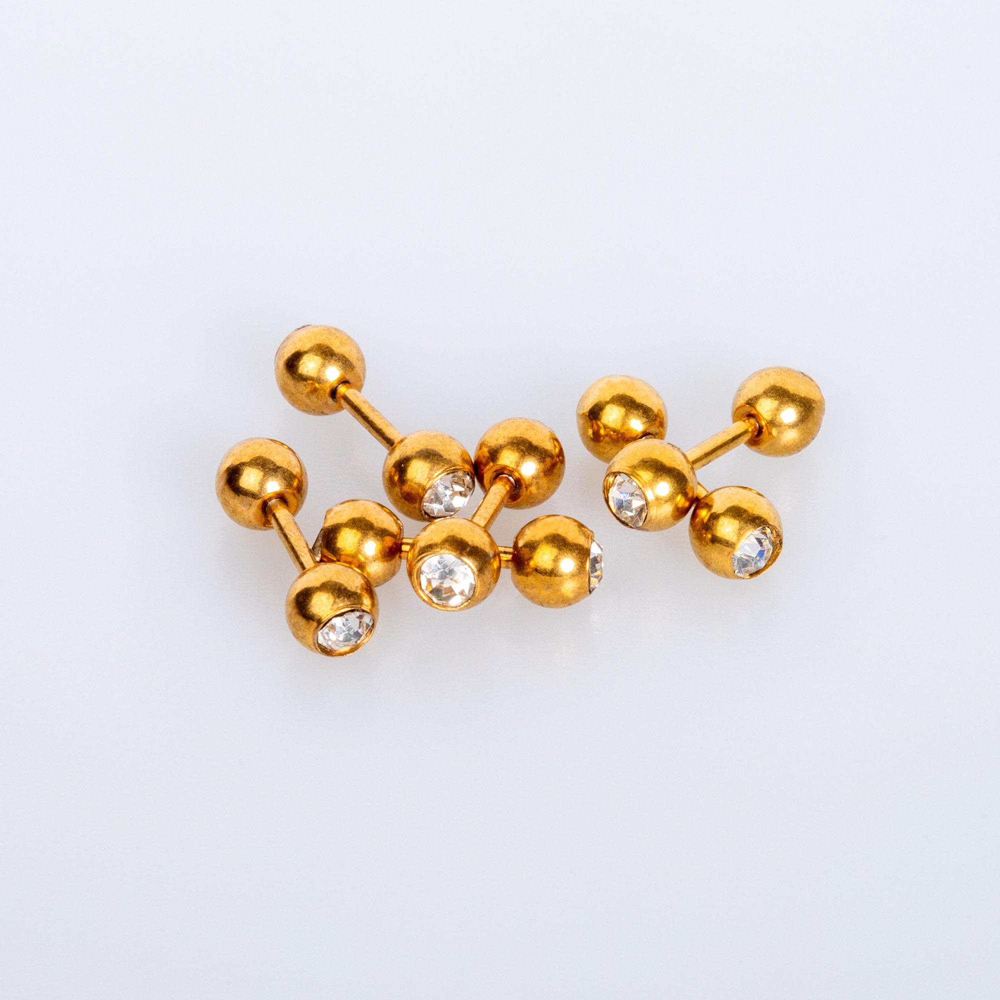 Piercing Göğüs 5mm Taşlı Top