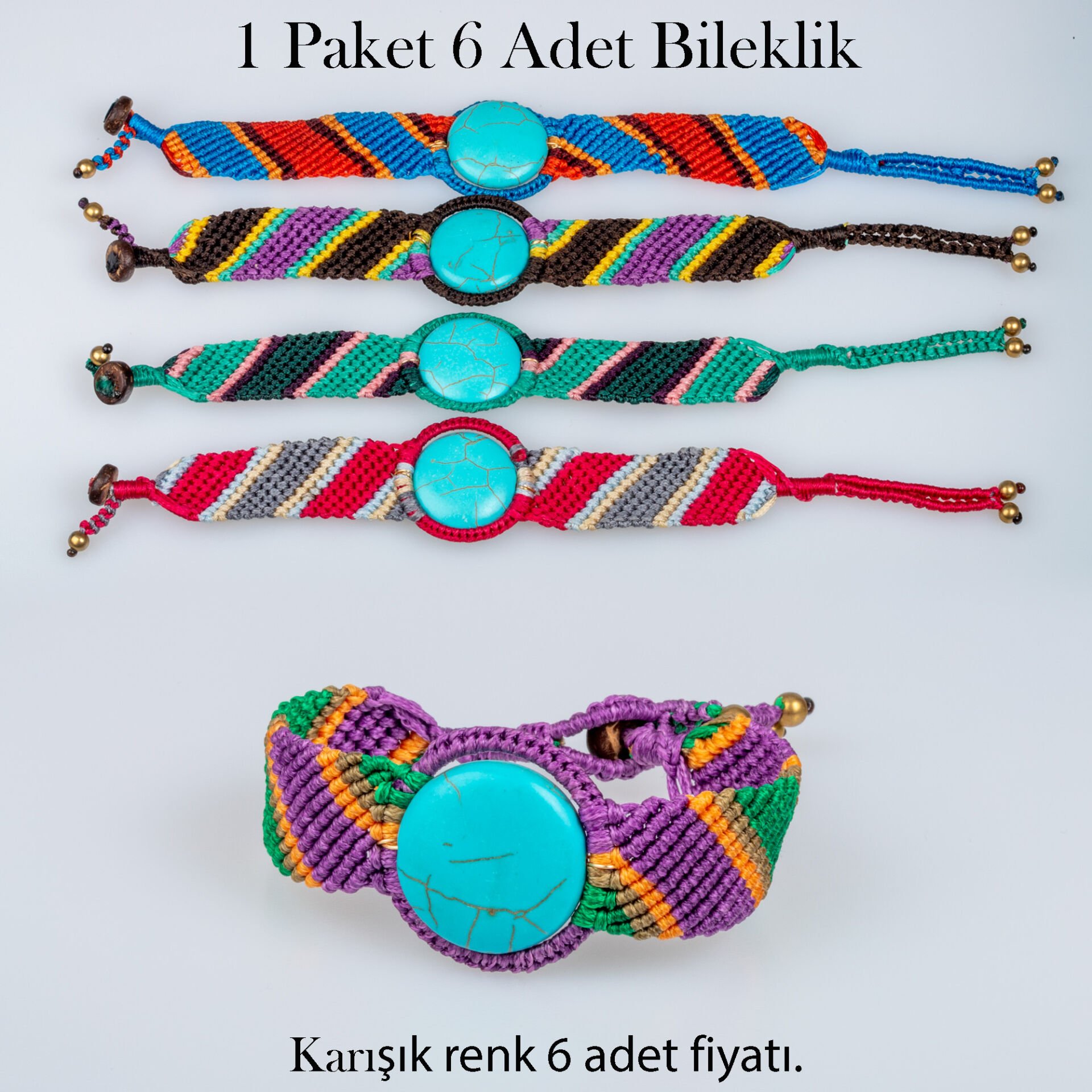 Makrome Bileklik 1 Paket 6 Adet